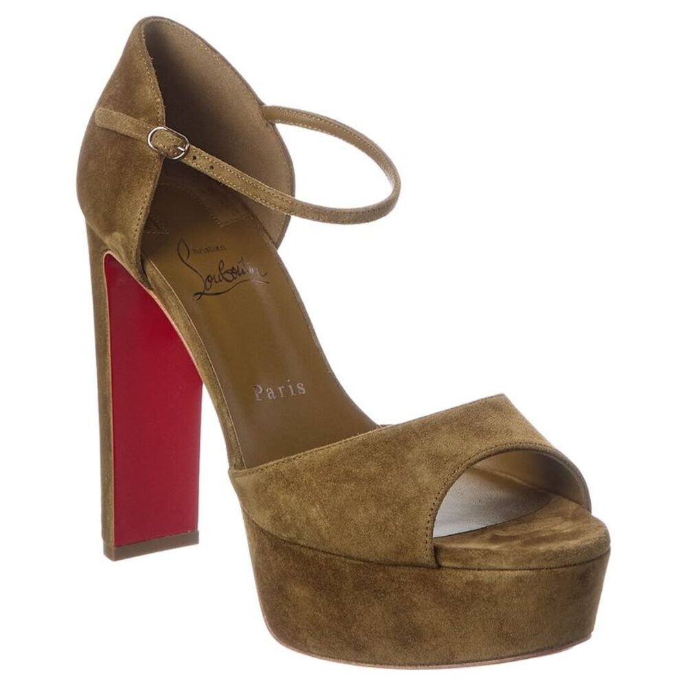 Christian Louboutin Sandaloo 130 Suede Platform Sandal, Black
